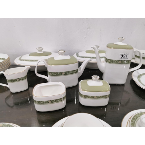 321 - Comprehensive Royal Doulton Rondelay pattern diner / tea set 86 pieces in total, crack to one of the... 