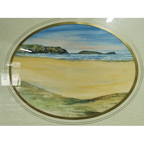 326 - Three matching well done oval water colours signed by G. Vaughn framed and glazed along with one oth... 