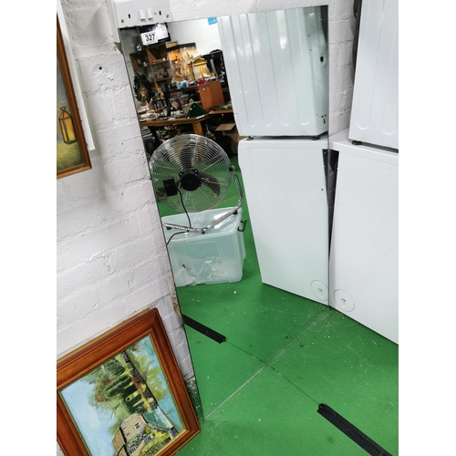 327 - Very large unframed wall mirror height of 132.5cm by 81.5cm