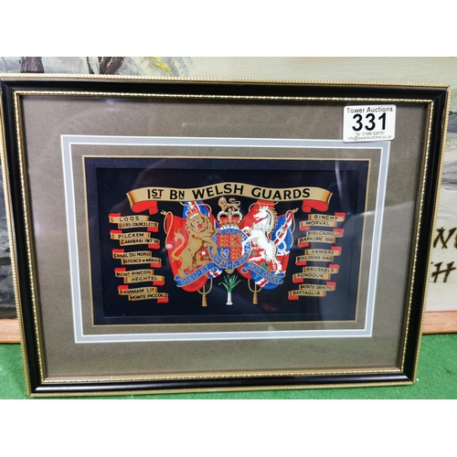 331 - Framed oil painting  painted over 50 years ago for a student by Don Evans along with a framed and gl... 