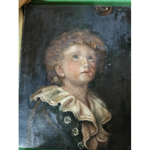 334 - Two antique oil paintings of the pears children including Bubbles and  a blond girl after Sir John E... 