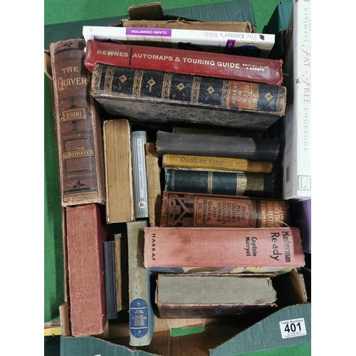 401 - Two boxes full of antique and vintage books