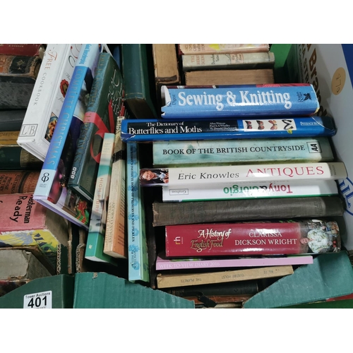 401 - Two boxes full of antique and vintage books