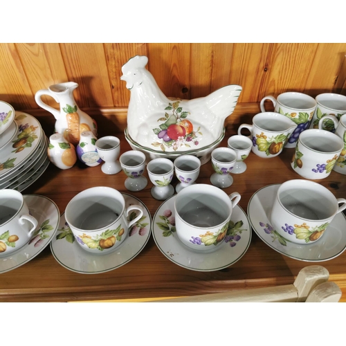 409 - 49 piece country kitchen Rayware dinner /coffee set, inc coffee pot, chicken formed egg holder etc