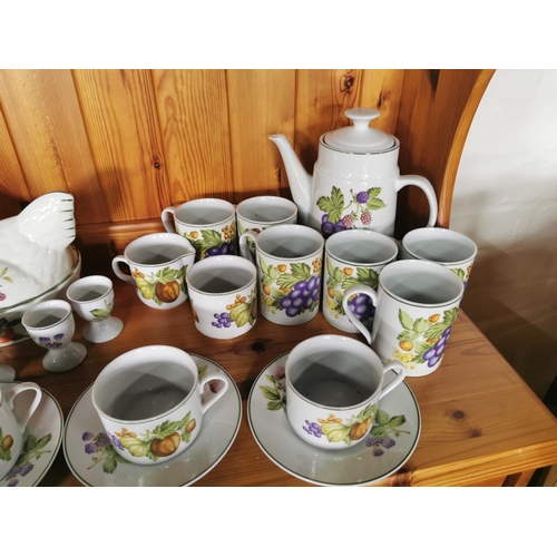 409 - 49 piece country kitchen Rayware dinner /coffee set, inc coffee pot, chicken formed egg holder etc