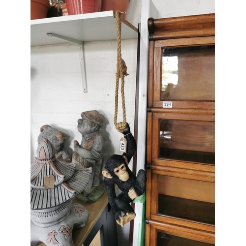 433 - Resin hanging monkey figure