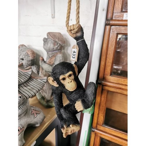 433 - Resin hanging monkey figure