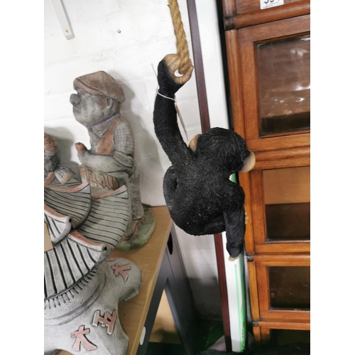 433 - Resin hanging monkey figure