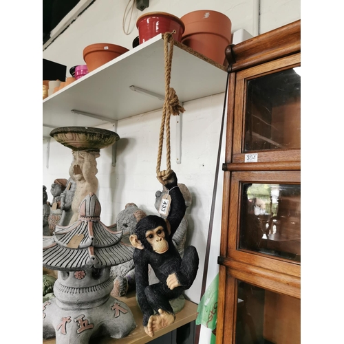 433 - Resin hanging monkey figure