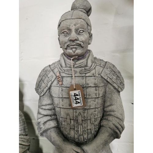 444 - Tall stoneware terracotta army figure well cast height of 72cm width of 26cm