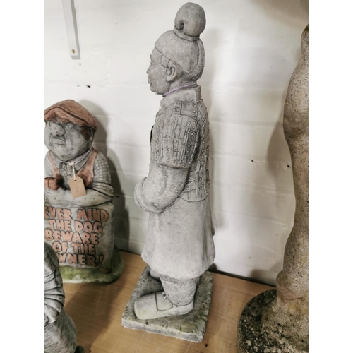 444 - Tall stoneware terracotta army figure well cast height of 72cm width of 26cm