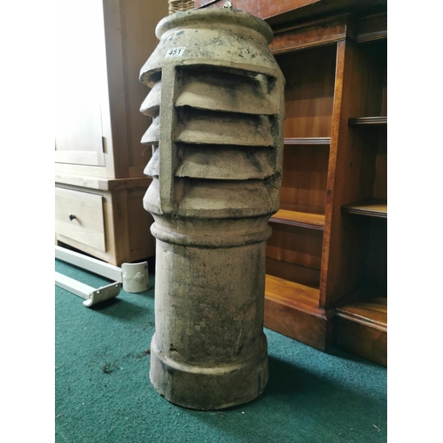 451 - Antique tall stoneware chimney cowl ideal as a garden planter height of 84cm diameter of 32cm