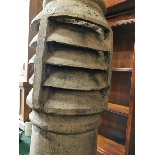 451 - Antique tall stoneware chimney cowl ideal as a garden planter height of 84cm diameter of 32cm