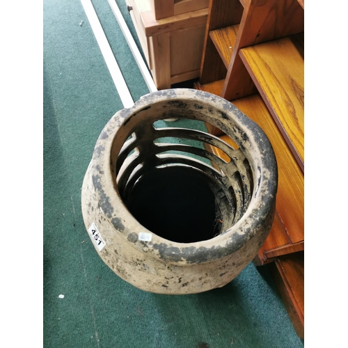 451 - Antique tall stoneware chimney cowl ideal as a garden planter height of 84cm diameter of 32cm