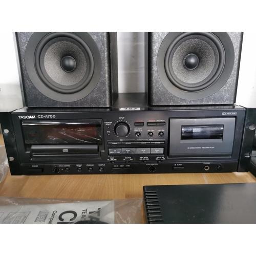 457 - Separate hifi system inc a Cascam cd-a700 dual cd and tape deck along with Mass technology power amp... 