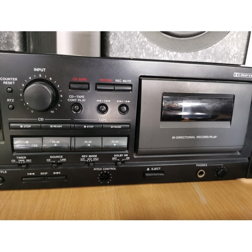 457 - Separate hifi system inc a Cascam cd-a700 dual cd and tape deck along with Mass technology power amp... 