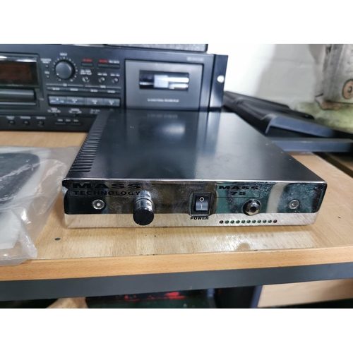 457 - Separate hifi system inc a Cascam cd-a700 dual cd and tape deck along with Mass technology power amp... 