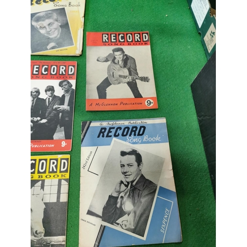 48 - Quantity of 11 vintage Record song books inc an Elvis one and a scrapbook