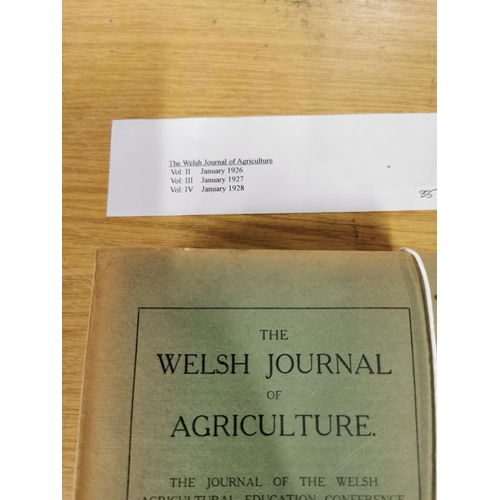 52 - Three volumes of the Welsh journal of Agriculture with list provided