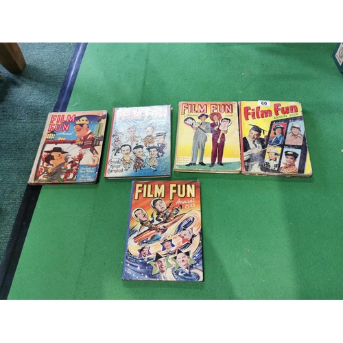 60 - 5 vintage 1940's 1950's Film Fun annuals