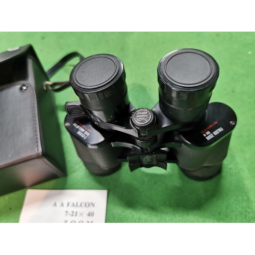 65 - Set of Falcon 7-21 X 40 quick focus zoom binoculars in good condition