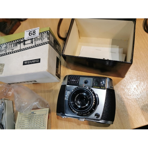 68 - Boxed Baldessa R/LK camera  with accessories and its original case