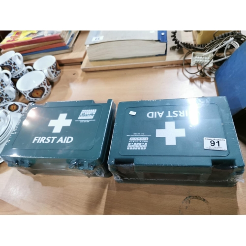 91 - Two new and sealed first aid boxes