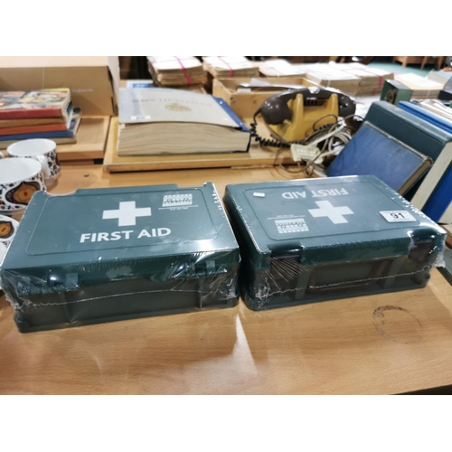 91 - Two new and sealed first aid boxes