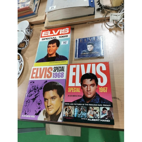 92 - Three vintage Elvis books from the 1960's and an Elvis Cd