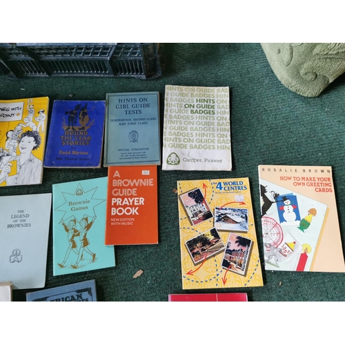 150b - Three boxes, Two boxes of books inc Carpentry and building books, girl guides books, and one other b... 