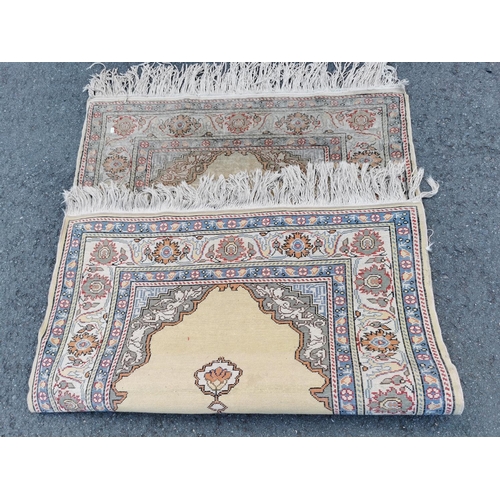 150e - Vintage hand knotted Turkish Bazaar Kayseri 100% wool rug 136cm by 91cm