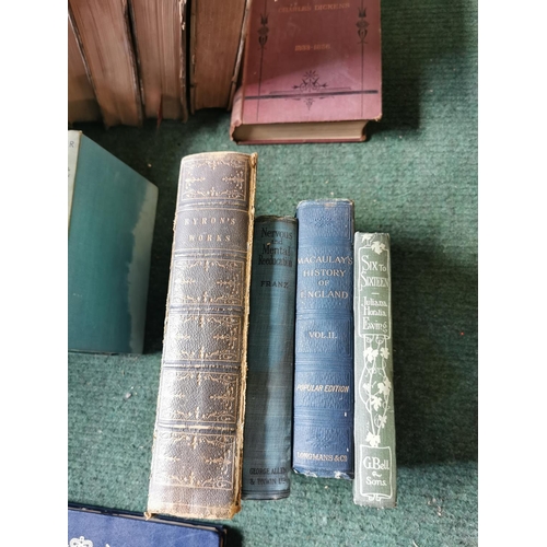 150l - Large box full of antique books inc some good interesting ones inc Dickens books, Cassells natural h... 