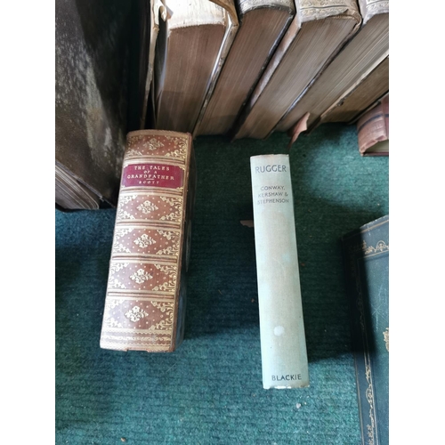 150l - Large box full of antique books inc some good interesting ones inc Dickens books, Cassells natural h... 