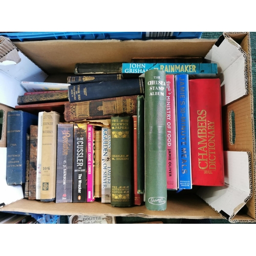 150a - Very large job lot of 17 boxes of books or various genre