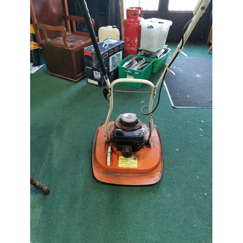 553 - Vintage Flymo petrol mower untested but has good compression