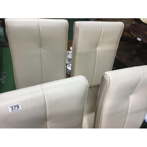 379 - 4 Leather effect dining chairs