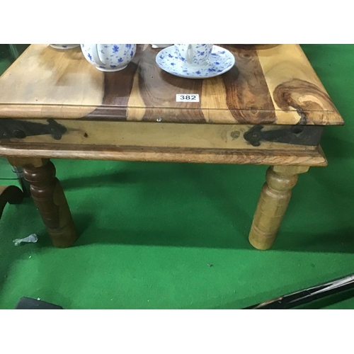 382 - Sheesham solid wood coffee table 41cm high, 50cm wide, 89cm long