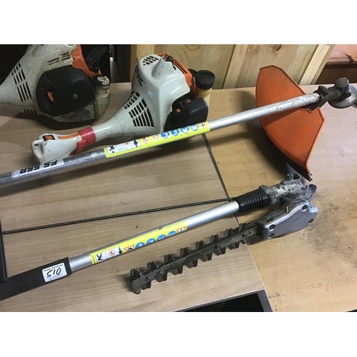 510 - Stihl for parts inc two motors, strimmer and hedge trimmer, the hedge trimmer attachment is in full ... 