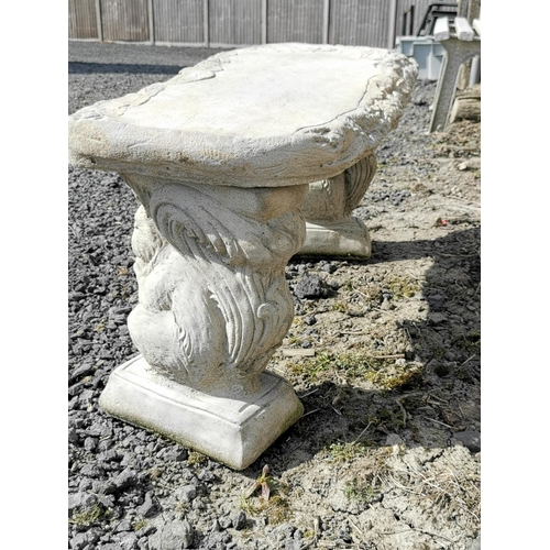 430 - Concrete bench with squirrel formed ends in good condition