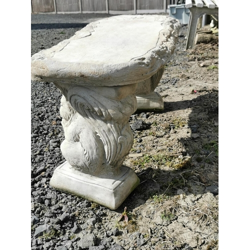 430 - Concrete bench with squirrel formed ends in good condition