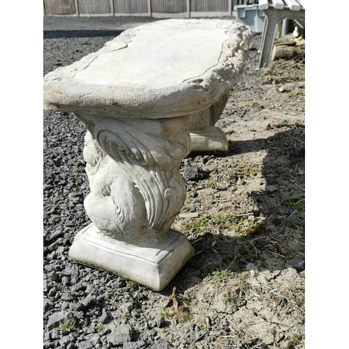 430 - Concrete bench with squirrel formed ends in good condition