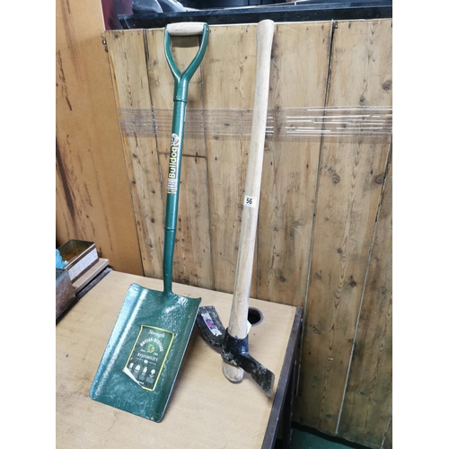 56 - Bulldog shovel and pick axe in good condition