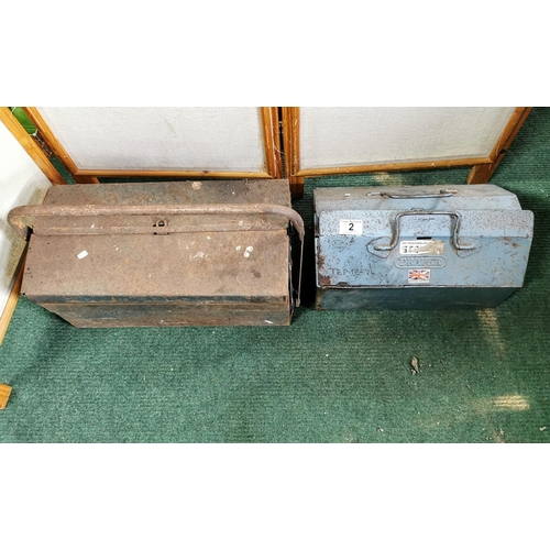 2 - Two cantilever tool boxes empty