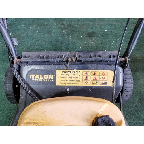 33 - Tallon Power Eagle petrol lawn mower spares or repairs is missing its pull cord