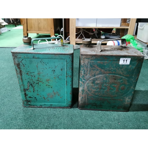 11 - Two vintage petrol cans one esso