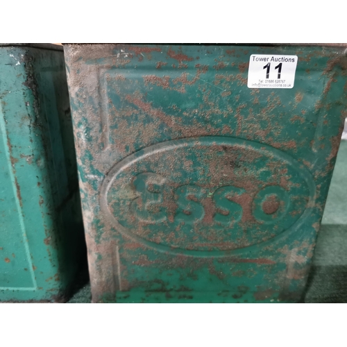 11 - Two vintage petrol cans one esso