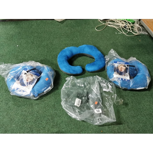 12 - Three new Bcozzy chin supporting travel neck pillows