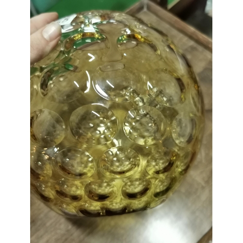 155 - Bohemian czech amber glass bowl vase