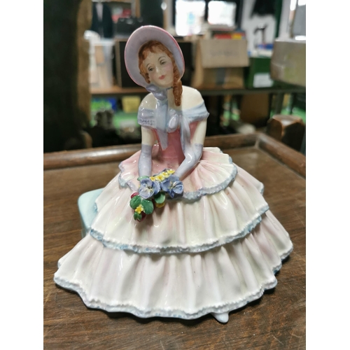 158 - Royal doulton figure daydreams H.M.1731 in good condition along with the royal collection bone china... 