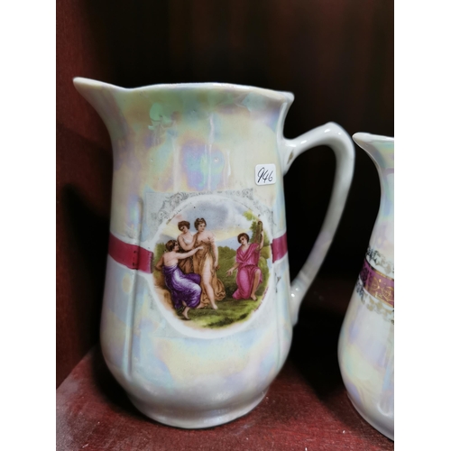 162 - Luster ware graduated jug set